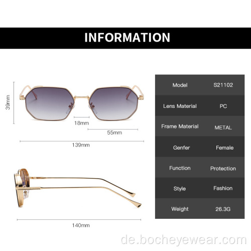 New Fashion Small Frame Polygon Sonnenbrillen Damenmode in Europa und Amerika die gleichen Sonnenbrillen Streetstyle-Brille s21102